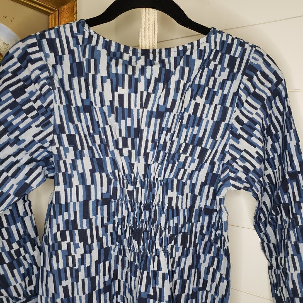 Mata Traders NWT All Gathered Up Dress Blue 3/4 Sleeve Size Small - Picture 6 of 6